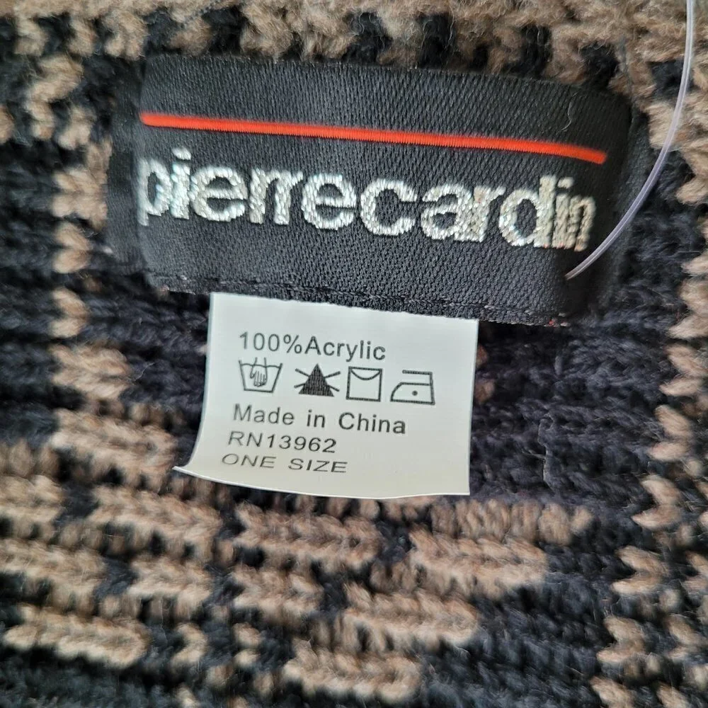 NWT Pierre Cardin Brown Ethnic Print Warm Shawl Wrap Scarf